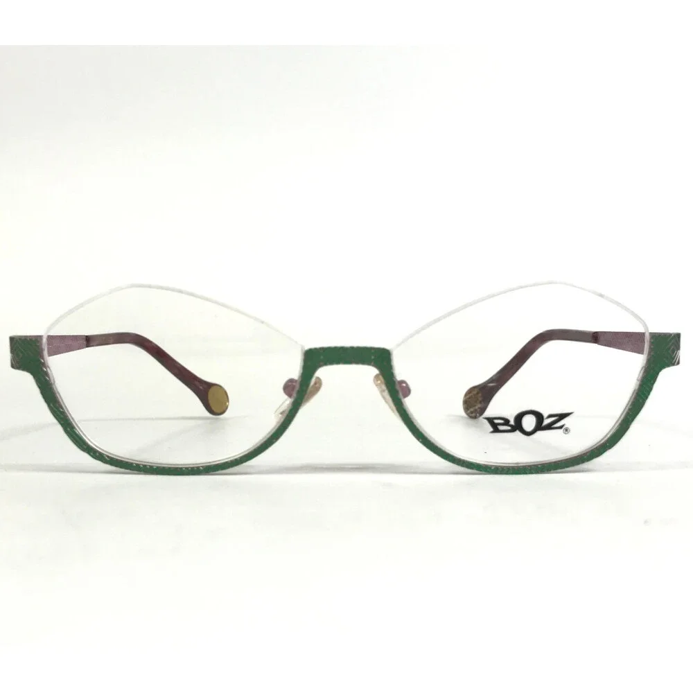 BOZ Eyeglasses Frames WORLD 4082 Green Pink Cat Eye Half Rim 52-17-140
